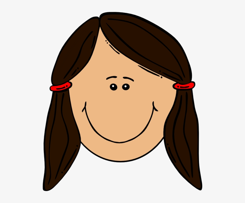 Brown Hair Clipart Cute Cartoon - Cartoon Girl With Black Hair, transparent png #575714