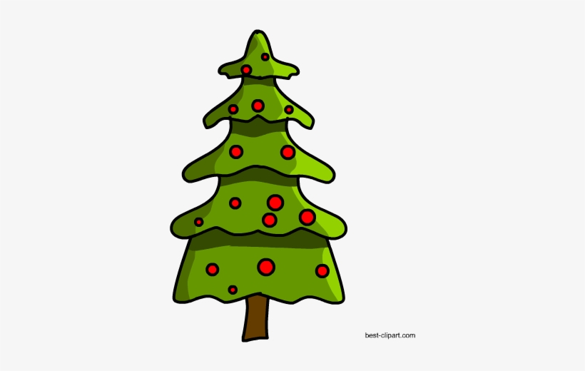 Christmas Tree With Red Lights Clip Art - Clip Art, transparent png #576039