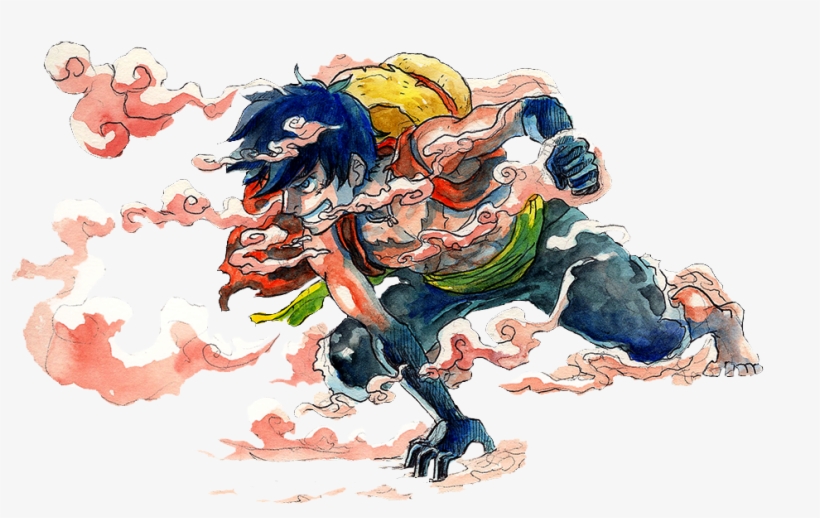 A Luffy On Your Dash I'm A Bit Late On The Birthday - Luffy Watercolor, transparent png #576109