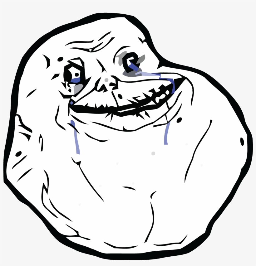 Forever Alone Meme Png - Forever Alone Meme Sticker, transparent png #576269