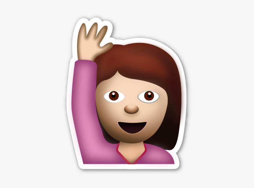 Happy Person Raising One Hand - Raising Hand Emoji Transparent, transparent png #576953
