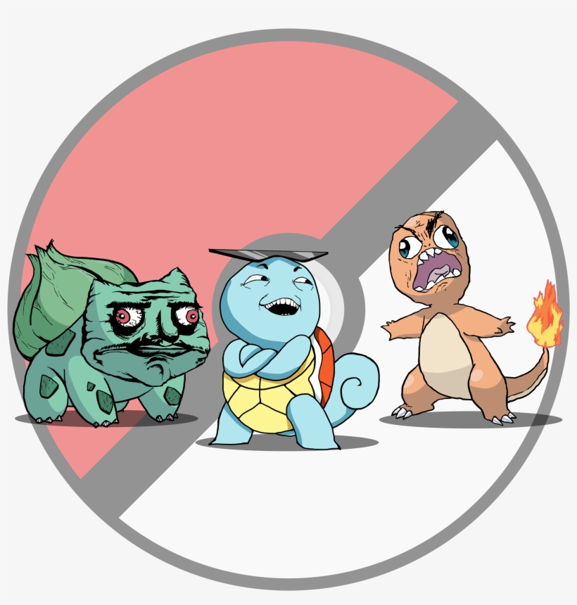 I Tried Drawing The Kanto Starters With Meme Faces - Pokemon Xy Starter Memes, transparent png #576975