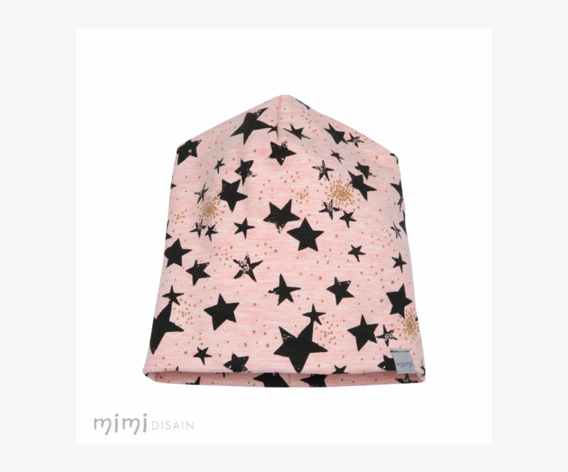 Mimi Beanie Pink Star - Weicher Sweat Mit Sternen Und Glitzer In Gold Auf Grauem, transparent png #577119