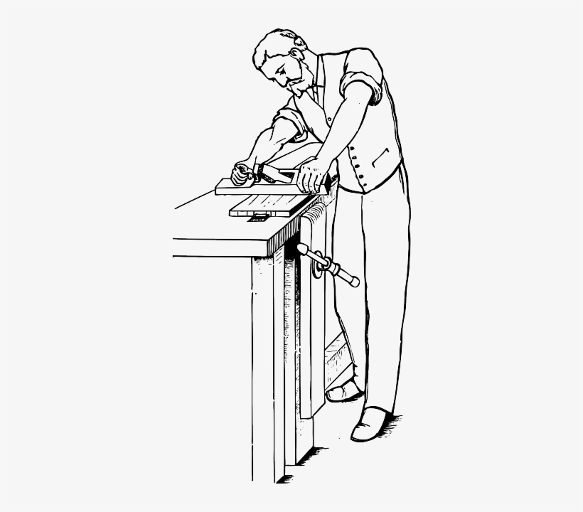 Man, Carpenter, Working, Worker, Testing, Workshop - Carpenter Drawing Png, transparent png #577302