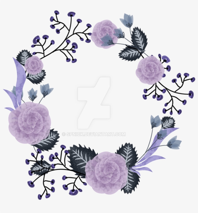 Clip Art Transparent Library Wip By Spnick On Deviantart - Purple Flower Wreath Png, transparent png #577515