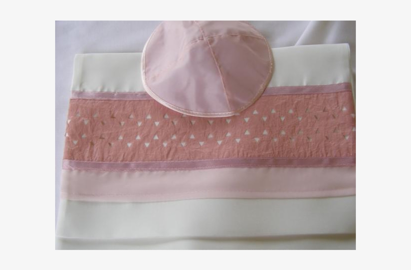White Wool Tallit With Silk Pink Star Of David Pattern - Coin Purse, transparent png #577704