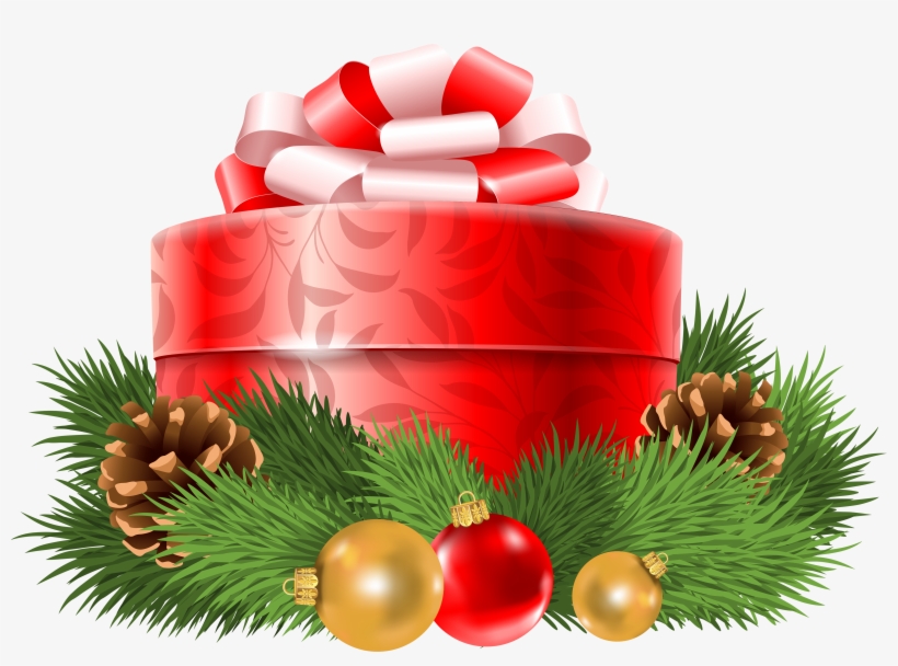 Christmas Red Gift Decor Png Clipart, Is Available - Transparent Christmas Pinterest Png, transparent png #577731