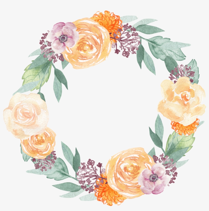 Wreath Flower Flowers Floral Ftesticker Watercolor - Spring Flowers Watercolor Set Free, transparent png #578007