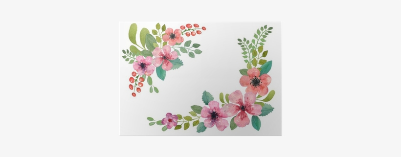 Watercolor Floral Border Square, transparent png #578191