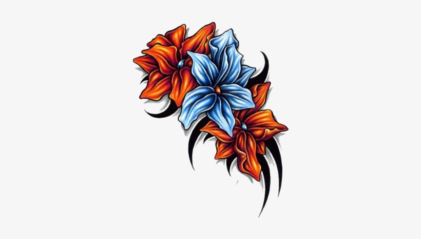 Traditional Rose Tattoos, Traditional Roses, Hawaiian - Tatto Full Color Png, transparent png #578956