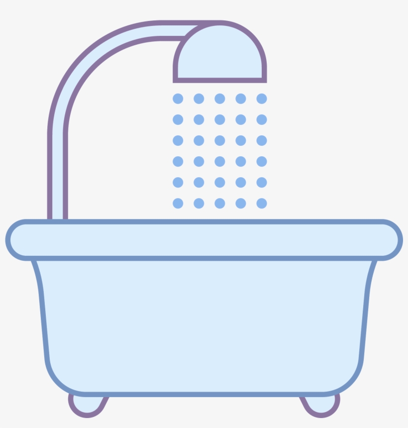 This Icon Is A Picture Of A Shower And Tub - Bathtub, transparent png #578985
