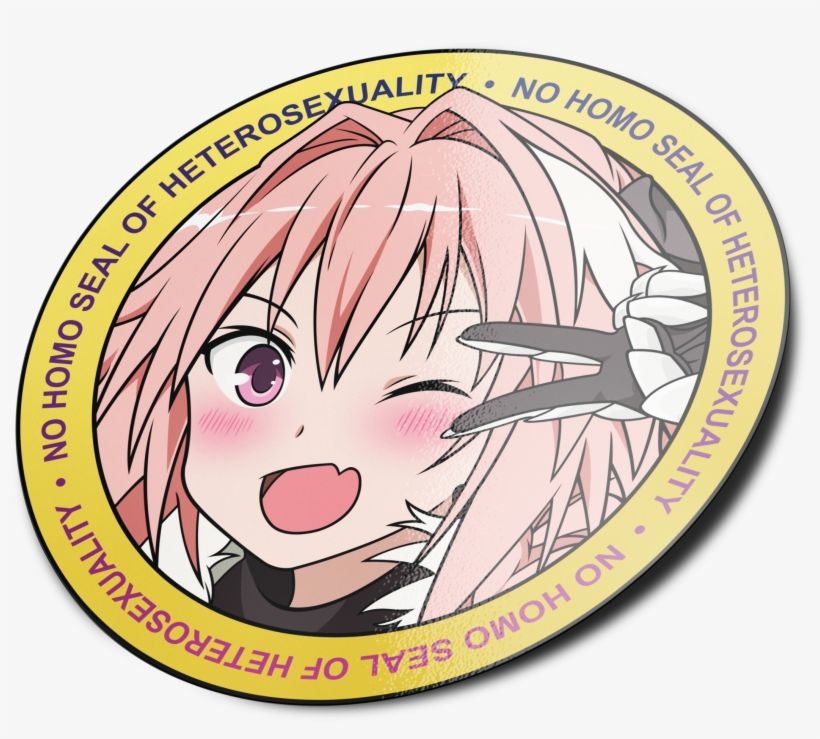 Image Of Astolfo No Homo Patch/ With Or Without Velcro - No Homo, transparent png #5700493