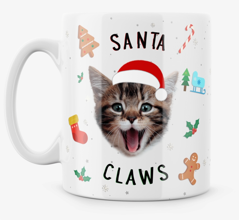 Santa Claws Mug Cat Face - Mee Ing Of Life Punny Animal, transparent png #5703881