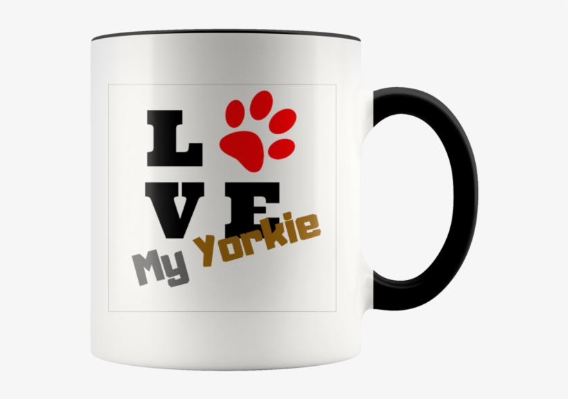 Love My Yorkie Two Toned 11oz Coffee Mug - 37 Years Married, transparent png #5704281