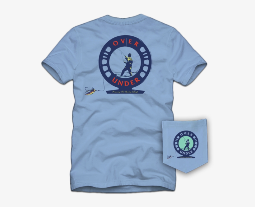 S/s Fly Fishing Reel Blue Sky T Shirt - T-shirt, transparent png #5704998
