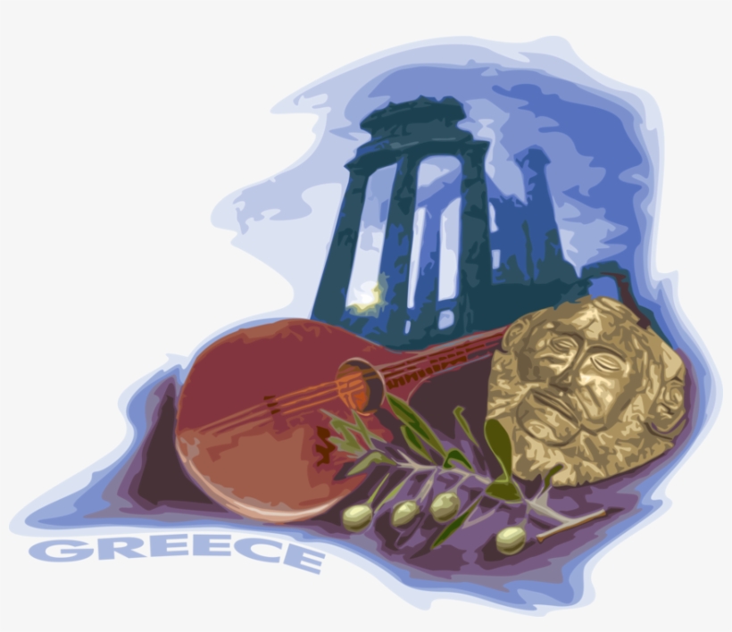 Vector Illustration Of Greece Postcard Design With - Illustration, transparent png #5705338