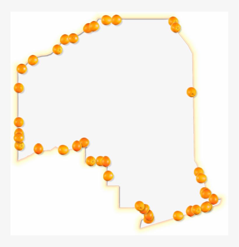 A Map Of Putnam With A Yellow-orange Glow Border And - Circle, transparent png #5705974