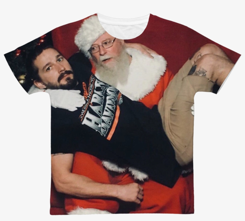 Shia Labeouf With Santa ﻿classic Sublimation Adult - Santa Claus, transparent png #5707034