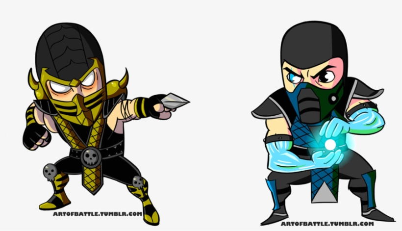 Scorpion And Sub Zero By Baronbattle On - Scorpion Vs Sub Zero Png, transparent png #5707303