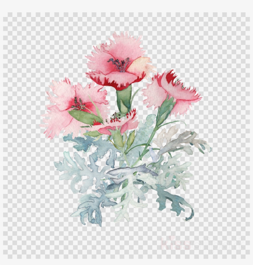 Watercolor Flower Png Clipart Watercolour Flowers Watercolor - Watercolour Carnations Flowers, transparent png #5708372