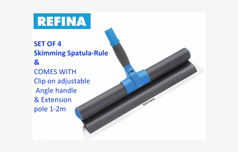 Refina Flexi 4pc 26 20 16 & 12” Superflex Smoothing - Refina 228102 26 Skimming Spatula-rule, transparent png #5708512