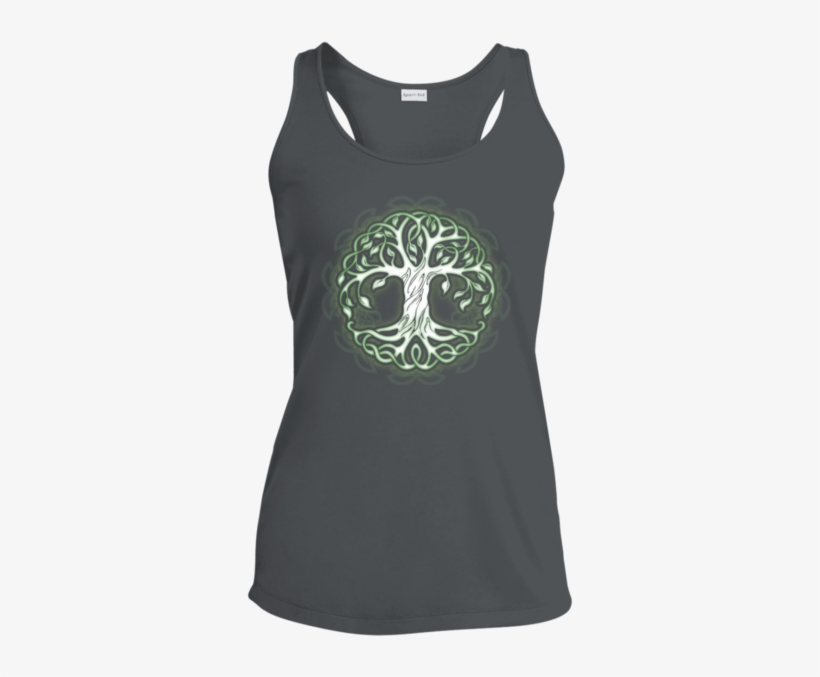 Yggdrasil Tree Ladies Racerback Moisture Wicking Tank - Celtic Tree Of Life Wristlet, Celtic Tree Of Life Wallet,, transparent png #5709453
