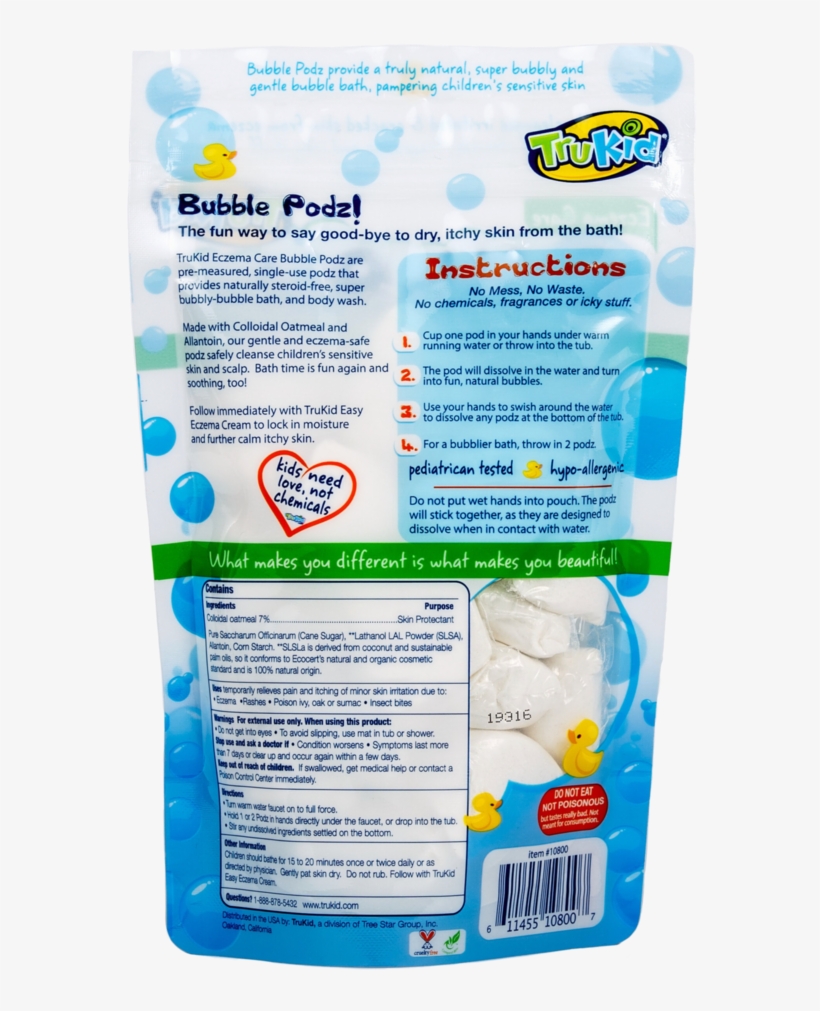 Trukid Eczema Bubble Podz, Natural Bubble Bath, transparent png #5710843