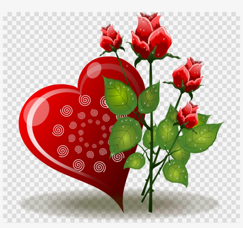 Red Flower Love Png Clipart Rose Clip Art, transparent png #5712615