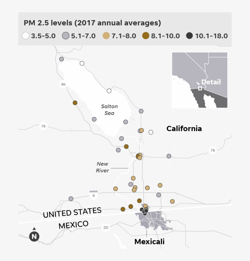Air Monitors Show Levels Of Pm2 - Map, transparent png #5713272