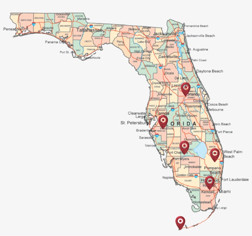 Flmed-1 - Florida State On A Map, transparent png #5713330