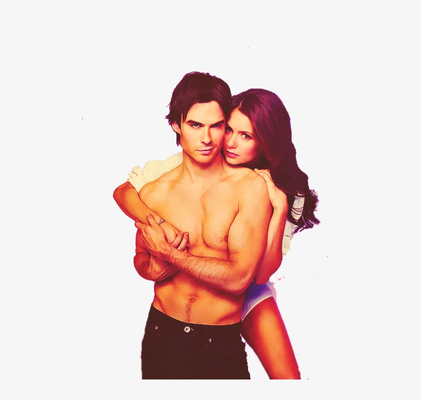 Ian Somerhalder And Nina Dobrev - Vampire Diaries Ew Photoshoot, transparent png #5719753