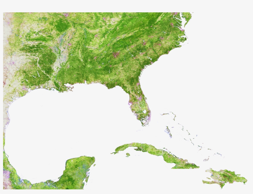 500m Resolution Ground Cover - Map Of The Caribbean Islands, transparent png #5722255