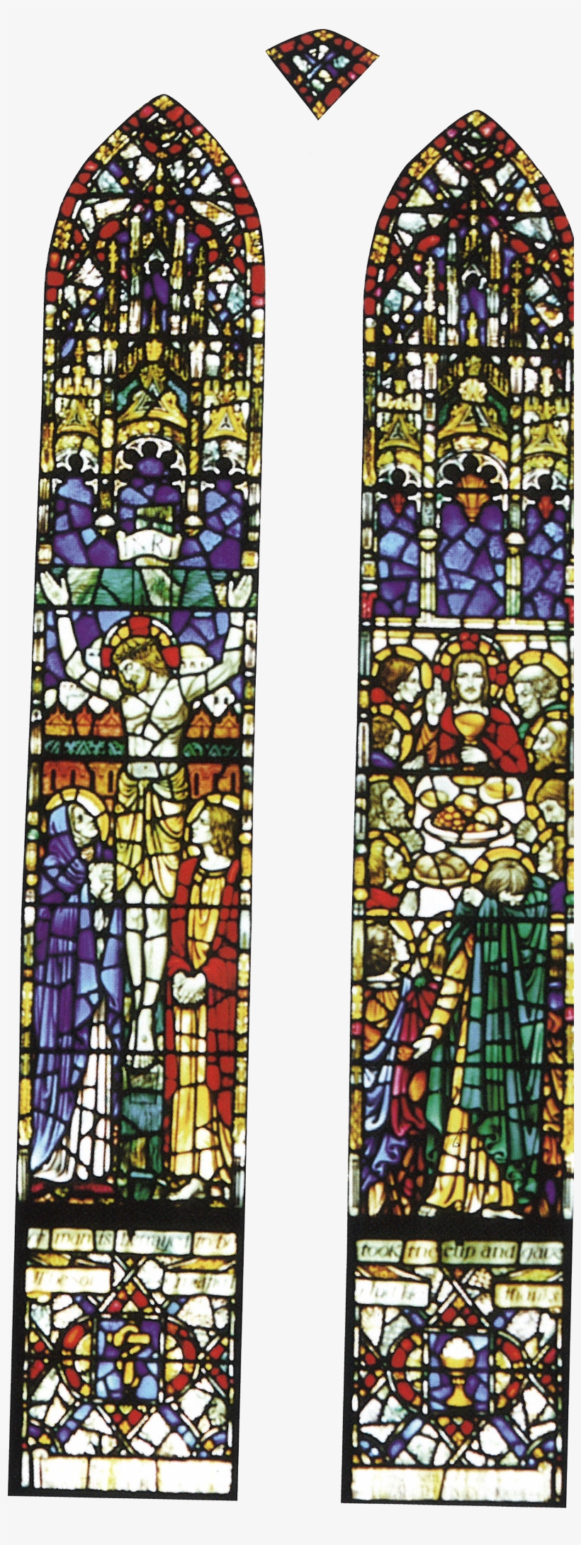 The Right Lancet Portrays The Last Supper, The Meal - Stained Glass, transparent png #5723826
