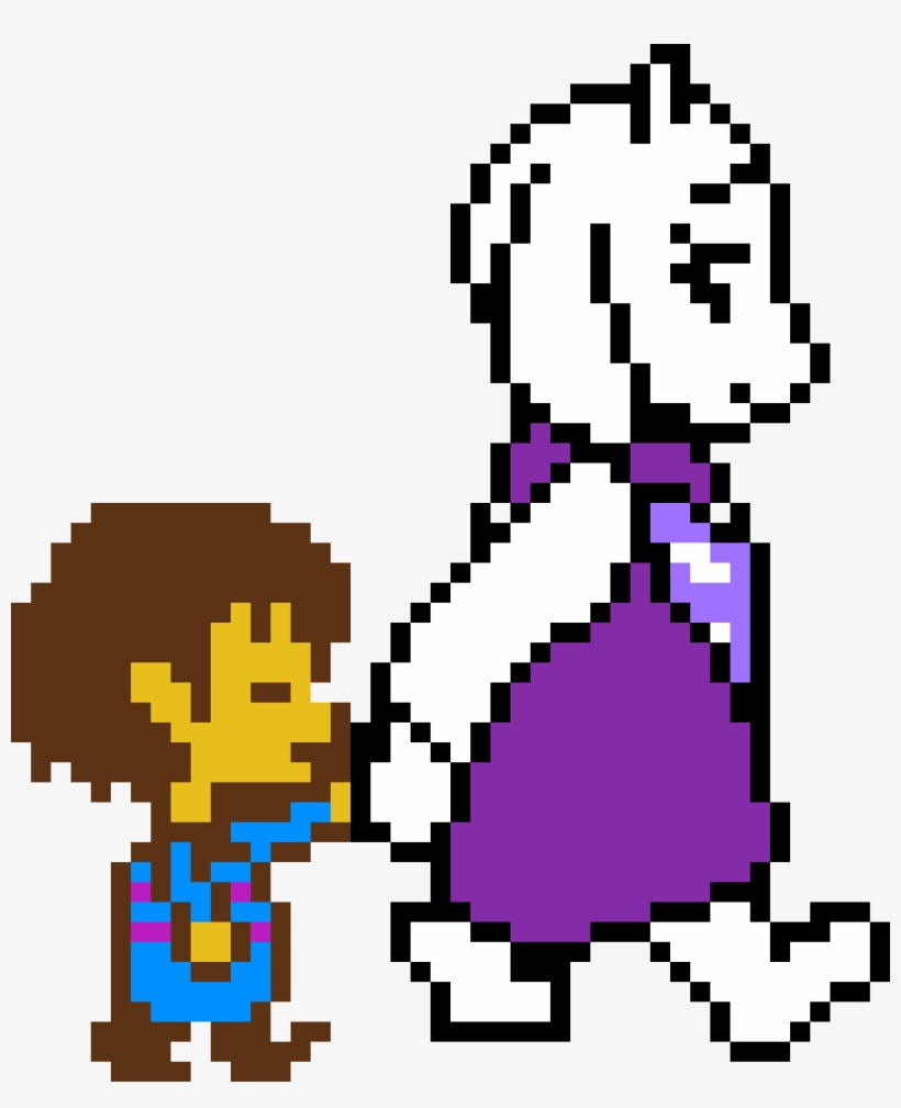 Toriel Holding Frisk´s Hand - Toriel Frisk Pixel Art, transparent png #5724736