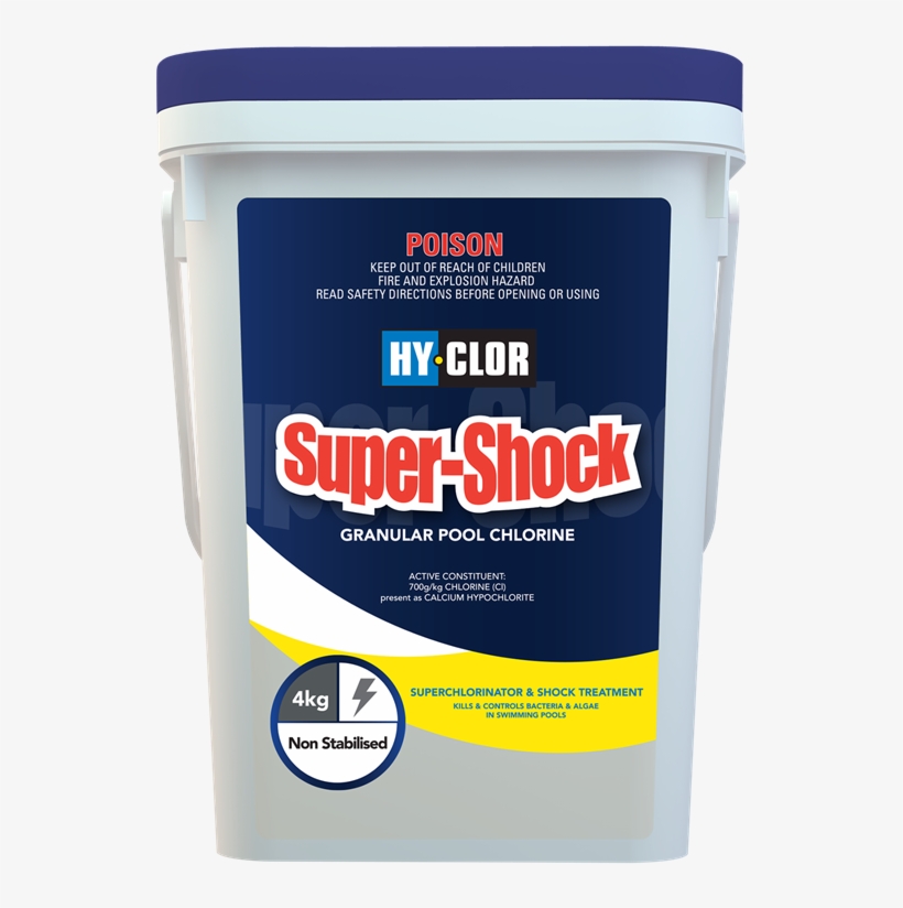 Hy-clor 4kg Super Shock Granular Pool Chlorine - Plastic, transparent png #5725216