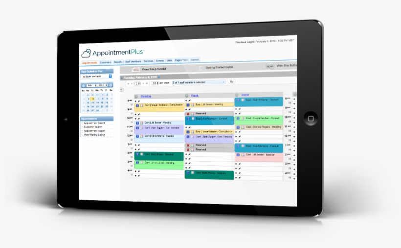 Tablet Showing Appointmentplus Interface - Stormsource, Llc, transparent png #5725706