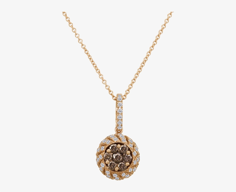 Jewelry Avenue Brown Diamond Pendant - Gold, transparent png #5728910