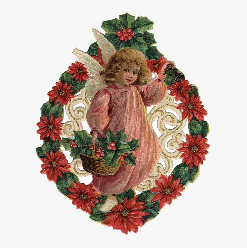 Free Vintage Christmas Angels Clip Art Angels Cherubs - Victorian Christmas Angels Clipart, transparent png #5729084