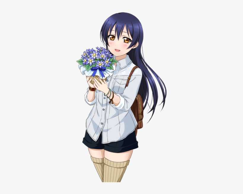 #love Live School Idol Project #umi #umi Sonoda - Anime Girl With Long Dark Blue Hair, transparent png #5732733