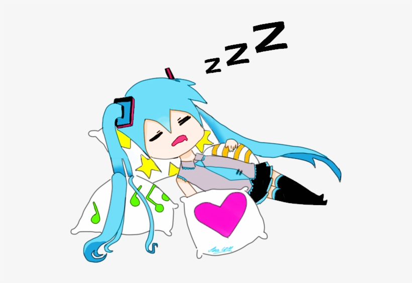 Clipart Sleeping Woman Sleep - Sleepy Chibi Miku Hatsune, transparent png #5733046