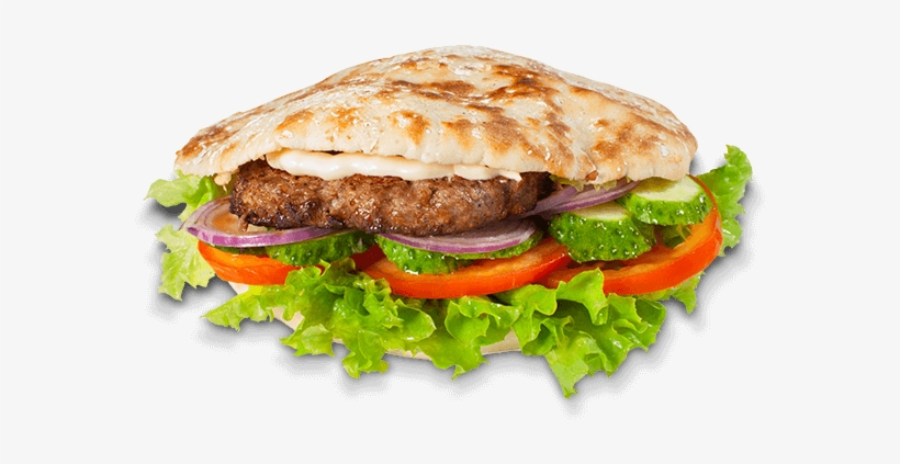 Big Steak - Salad Sandwich On Plate, transparent png #5734579