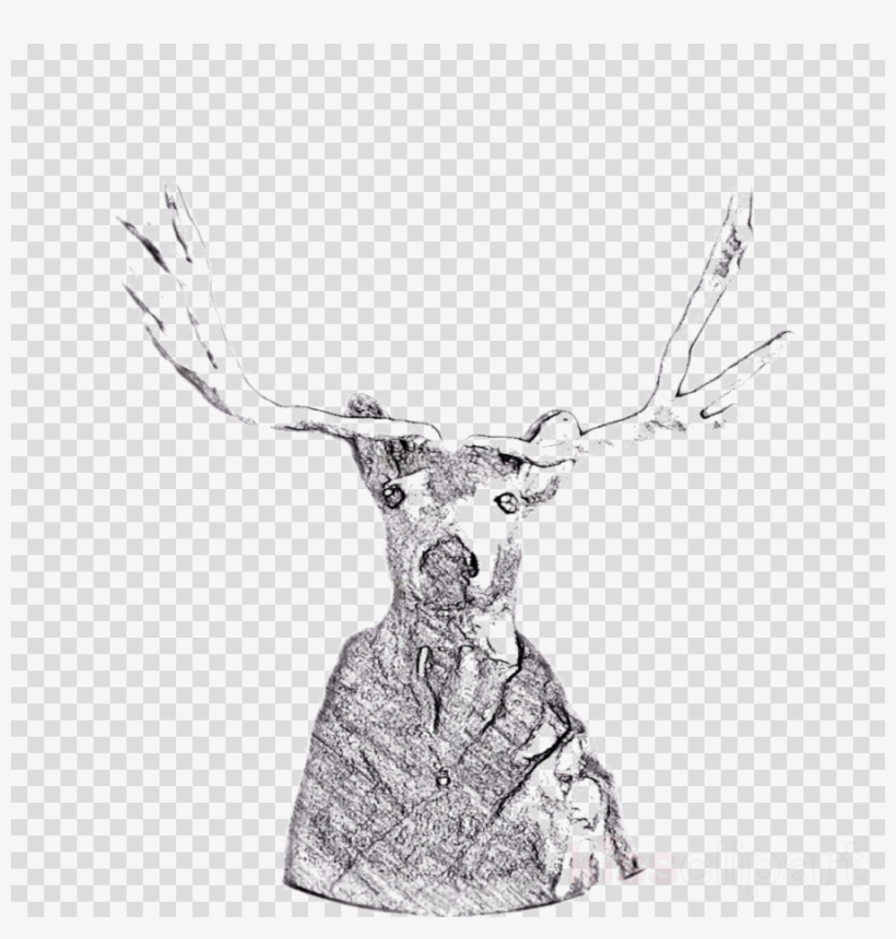 Mecca Hills Clipart Reindeer Antler Clip Art - Sketch, transparent png #5735460