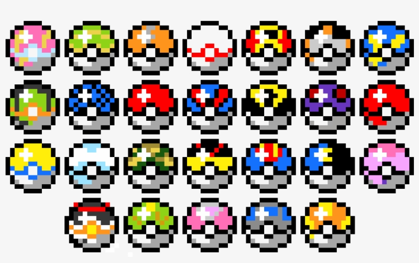 Pokeballs - Pixel Art Pokeballs, transparent png #5736773