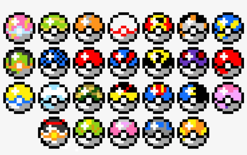 Pokeballs Pixel Art Pokeballs Free Transparent Png Download Pngkey