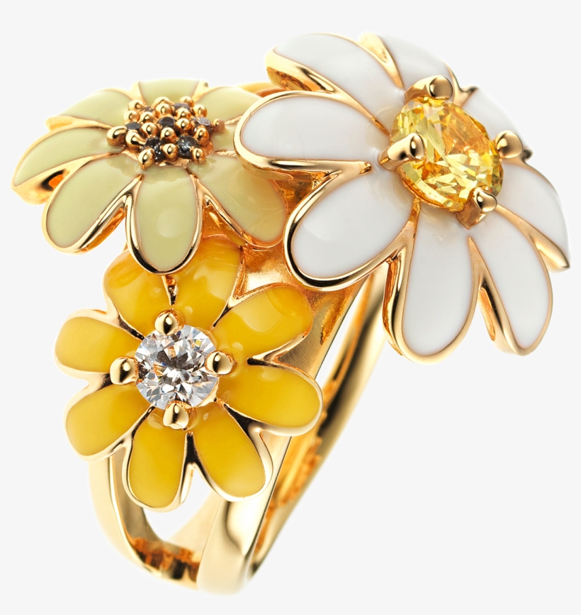 Daisy Cluster Ring Yellow - Magazine, transparent png #5739495