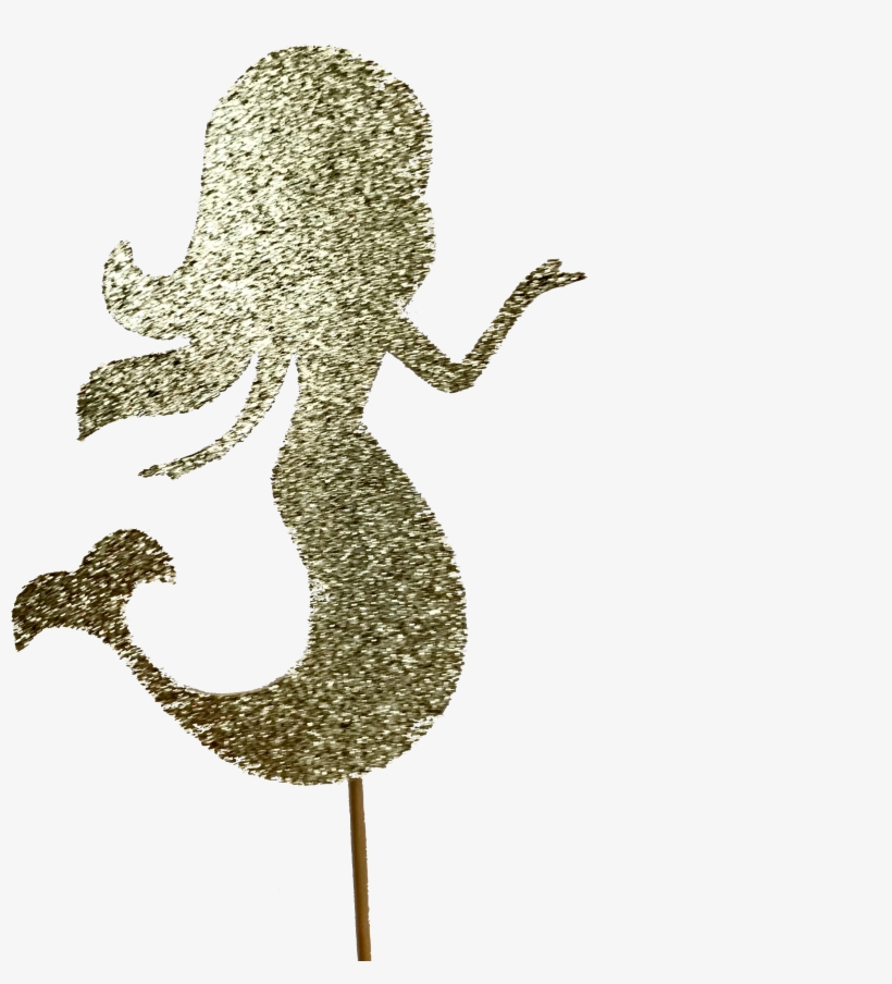 Mermaid Gold Glitter Cake Topper - Illustration, transparent png #5741033