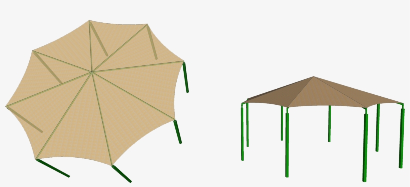 This Octagon Shape Shade Structure Is Excellent For - Umbrella, transparent png #5741606