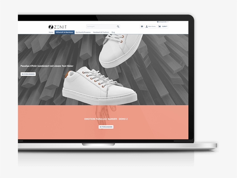 Zenit Design Shopware Parallax Banner - Sneakers, transparent png #5742087