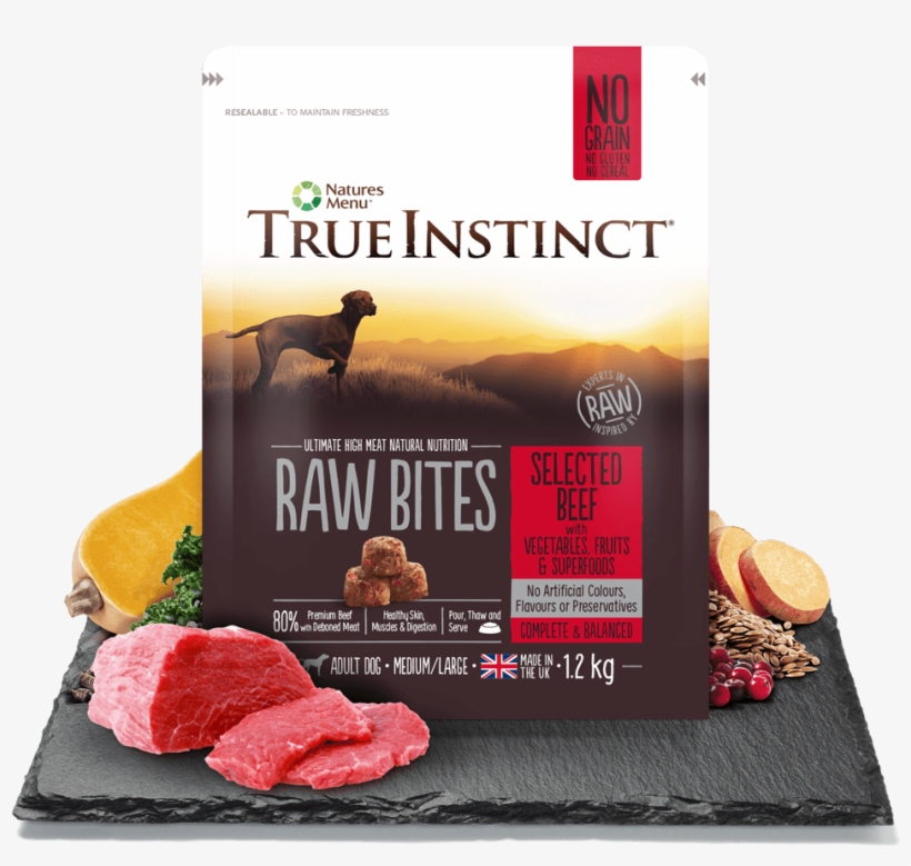 True Instinct Raw Bites Selected Beef - True Instinct, transparent png #5742201