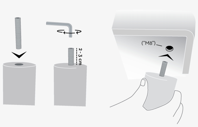 M8 Mouting Instruction - Tidafors Sofa Replacement Legs, transparent png #5743393